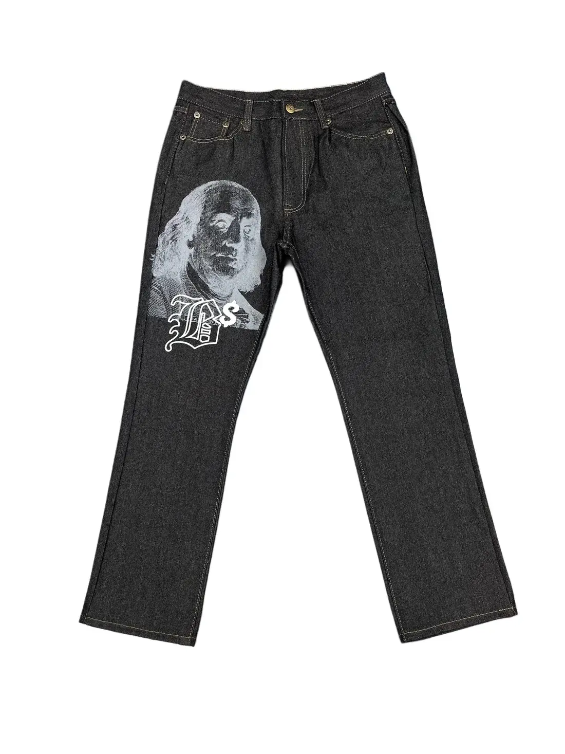 Blue Strips LA Washed Black Jeans Blue Strips LA Washed Black Jeans