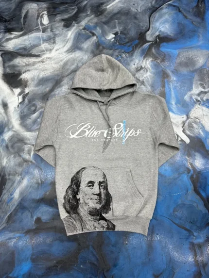 Blue Strips LA SDL X BS Benji Hoodie Cursive Gry