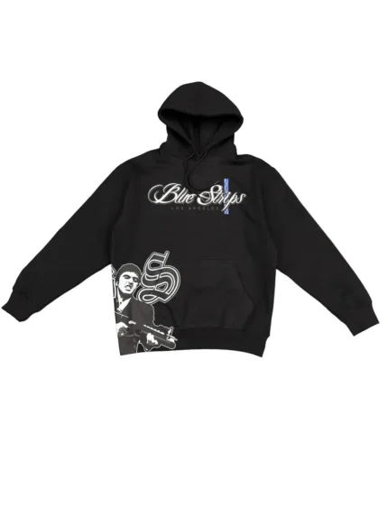 Blue Strips LA Scarface Hoodie B$ BLK