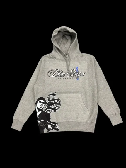 Blue Strips LA Scarface Hoodie B$ GRY