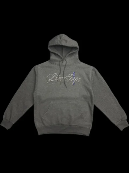 Blue Strips LA Smile Now Cry Hoodie Later Gry